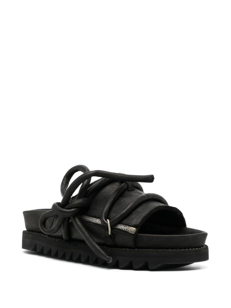 Guidi lace-up leather sandals outlook