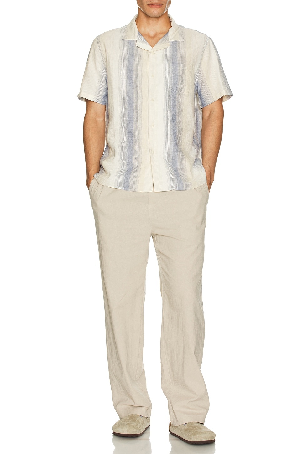 Marina Stripe Short Sleeve Cabana Shirt - 4