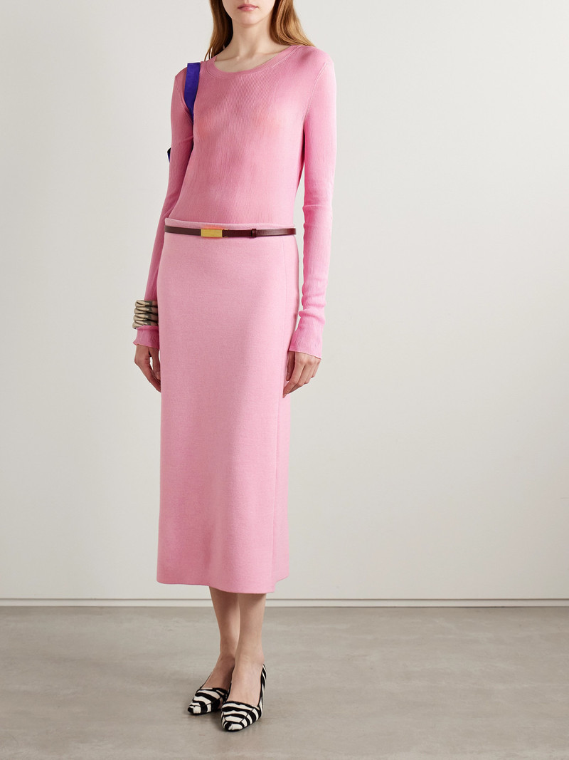 KHAITE Patri Wool Midi Skirt outlook