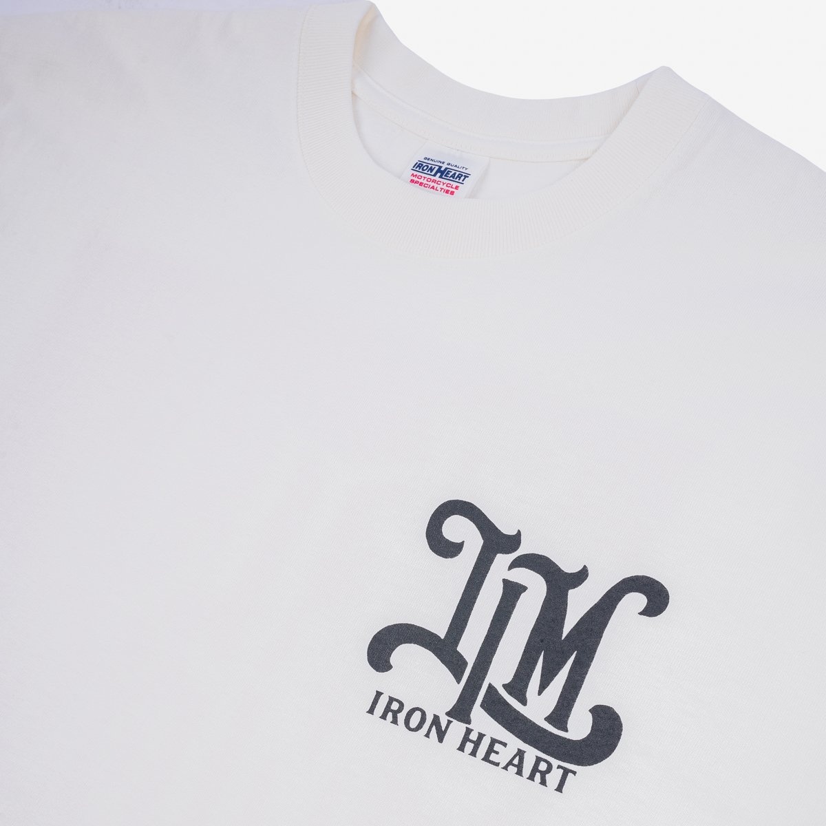 IHT-2407-WHT 7.5oz Printed Loopwheel Crew Neck T-Shirt - White - 8