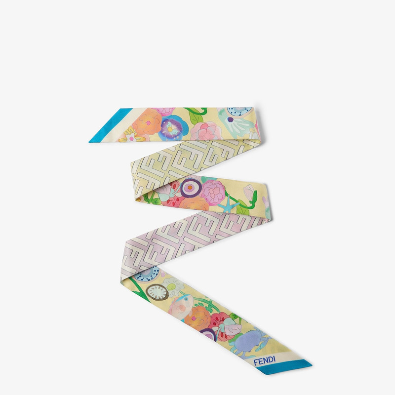 Fantastic Fendi Future Wrappy Multicolor yellow silk scarf 1