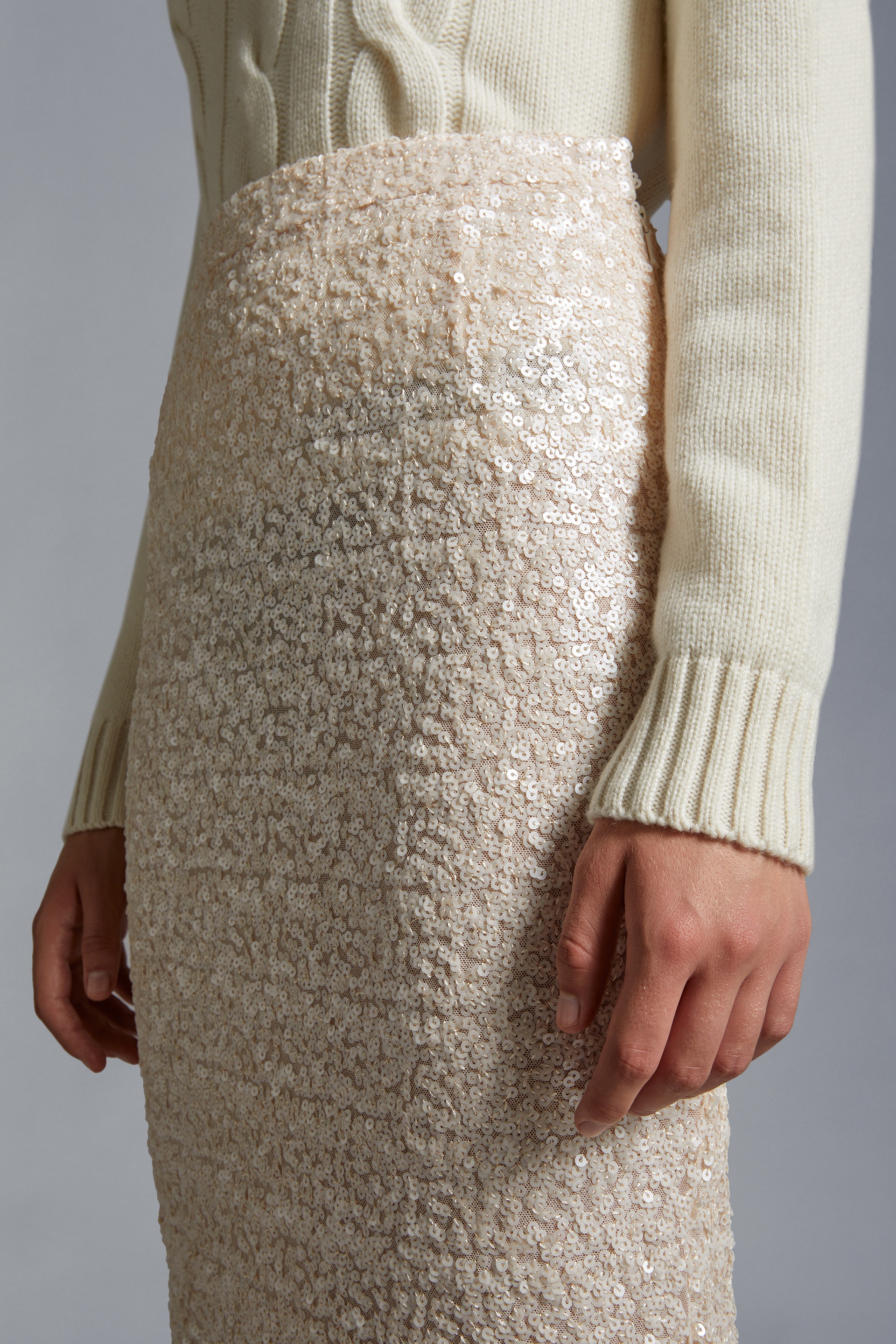 Sequin-Embroidered Pencil Skirt - 4