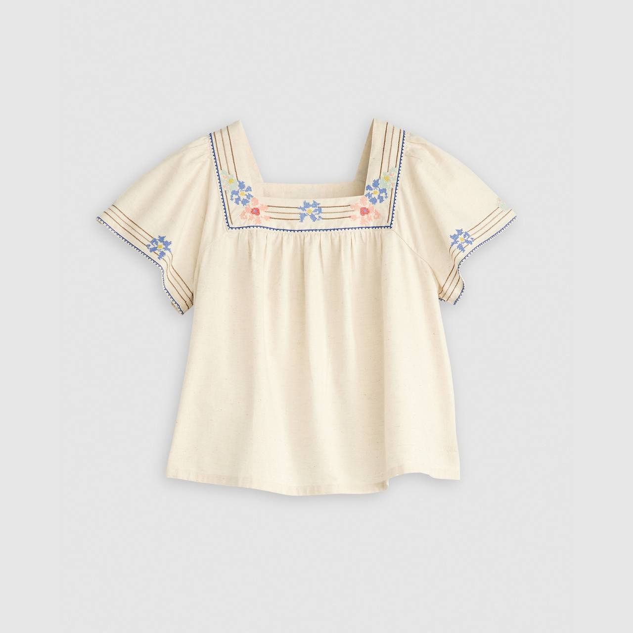 AMBRE COTTON LINEN BABYDOLL TANK TOP - 1