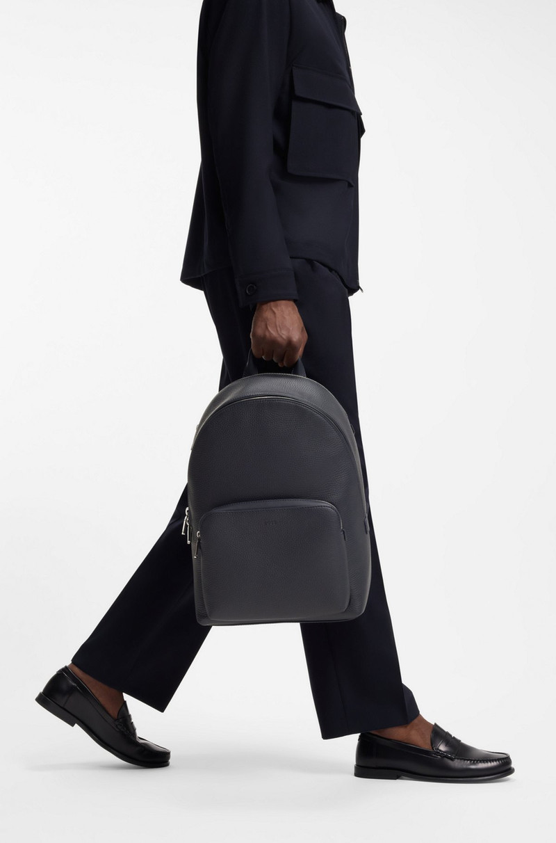 BOSS EMBOSSED-LOGO BACKPACK IN ITALIAN LEATHER outlook