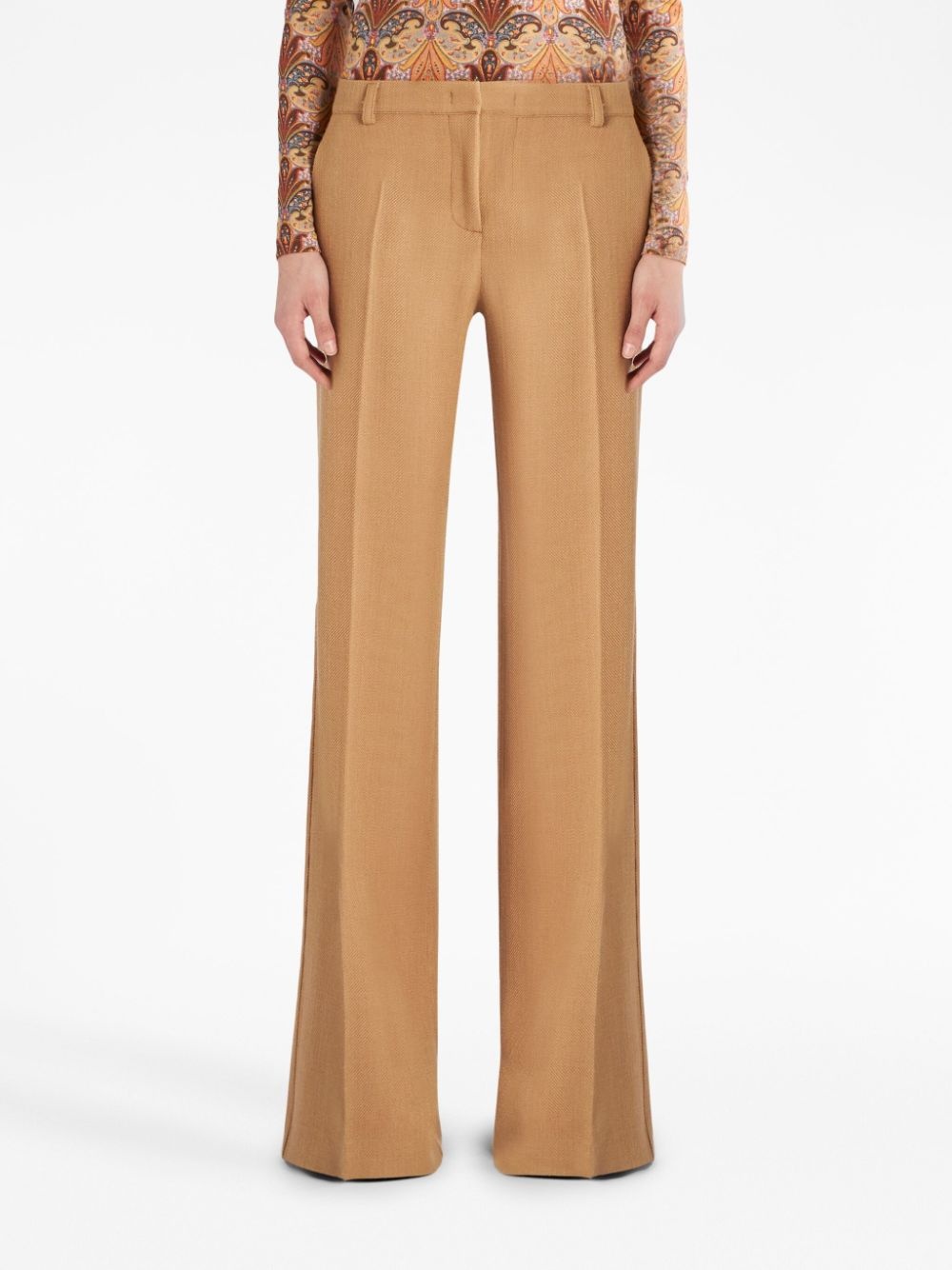pressed-crease flared trousers - 3