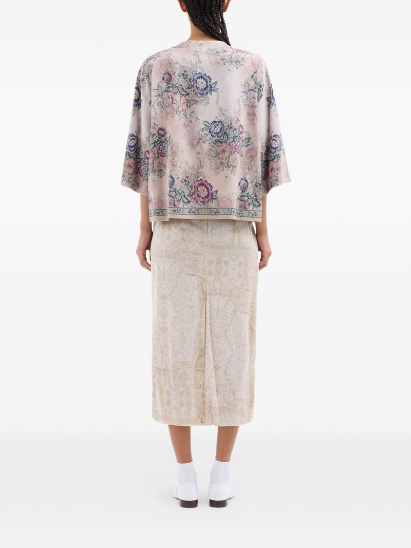 Adanastr dolman-sleeve floral short-sleeve shirt 4
