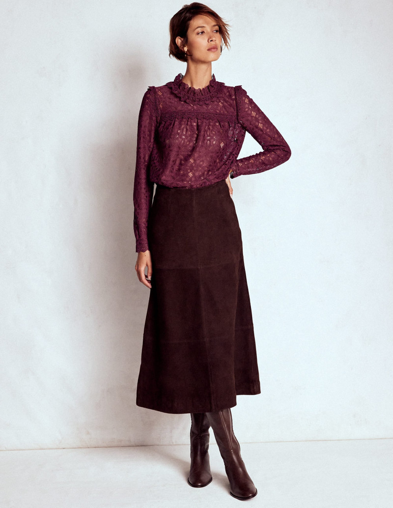 Lace Trim Detail Top-Deep Wisteria 5