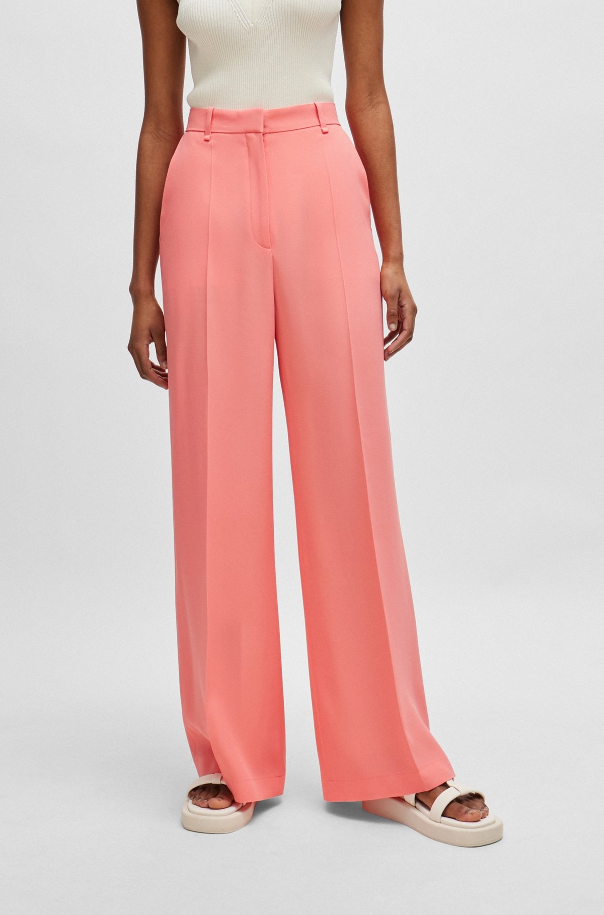 HIGH-WAISTED RELAXED-FIT TROUSERS WITH WIDE LEG - 2
