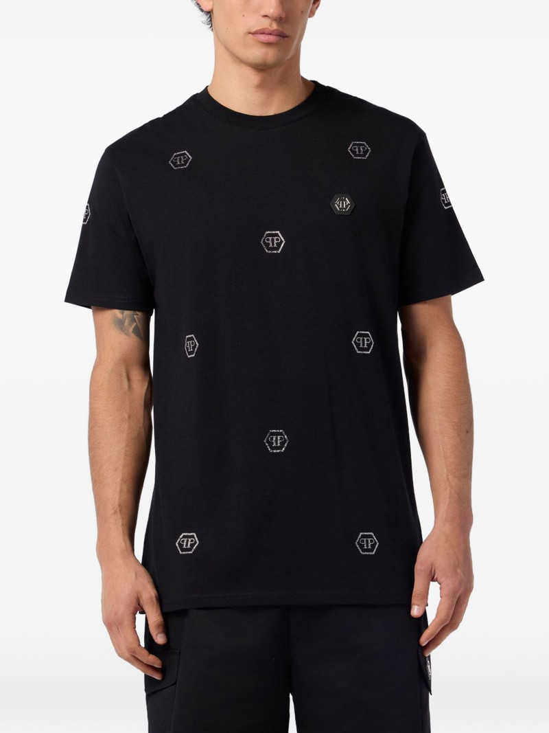 rhinestones monogram T-shirt 3