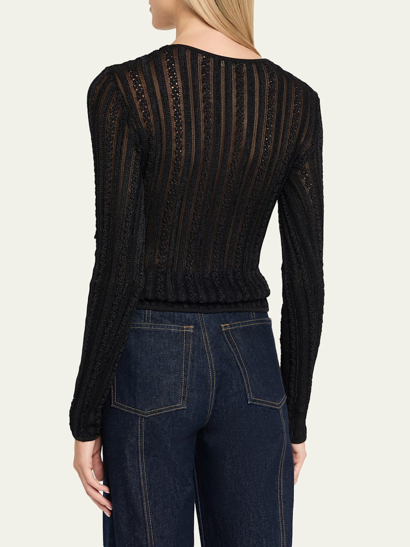 Ardith Long-Sleeve Lace Knit Top 3