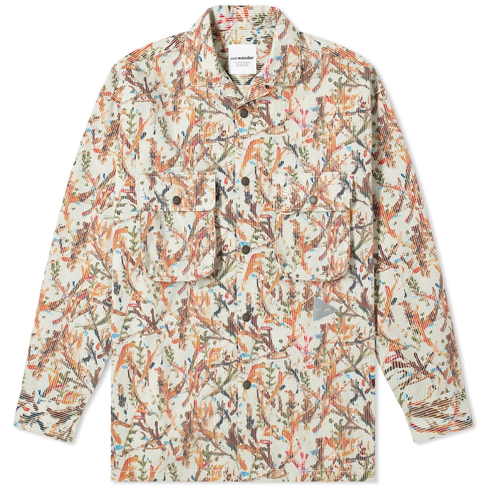 And Wander Printed Dry Seersucker Shirt - 1