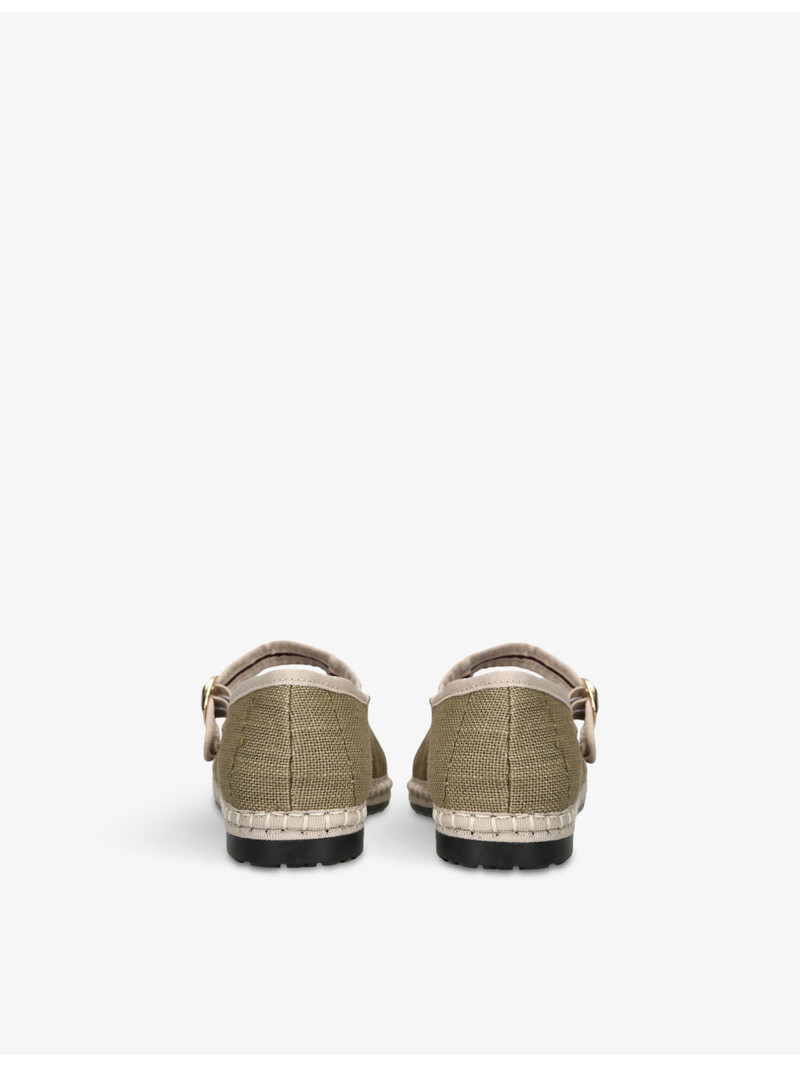 FLABELUS Ishmael single-strap linen Mary Jane flats outlook