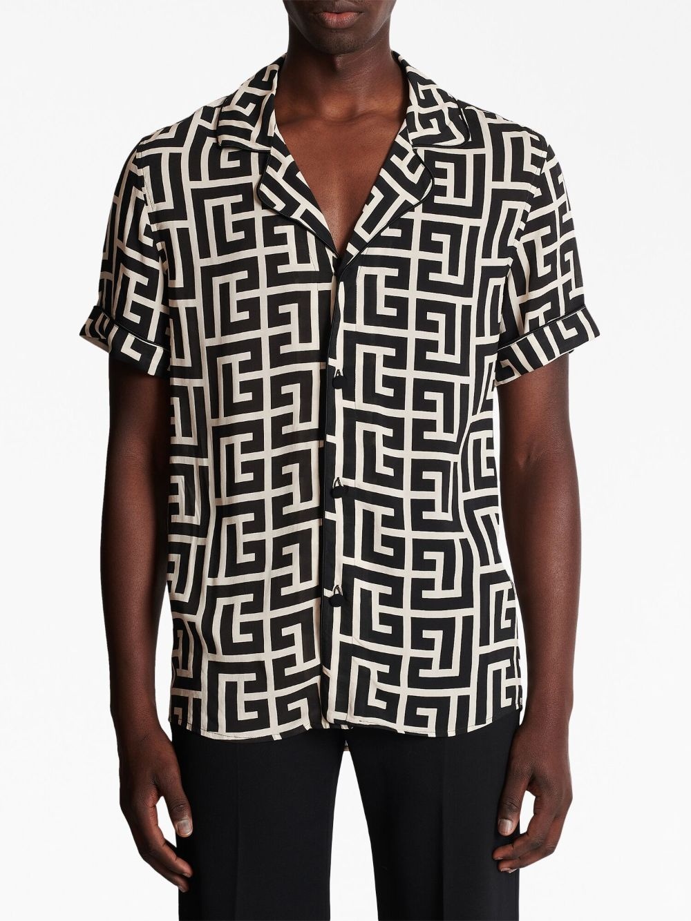 monogram-print short-sleeve shirt - 5