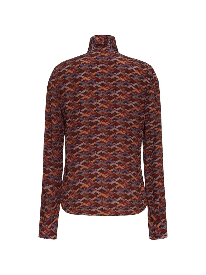 ADAM LIPPES bow-detail geometric-pattern blouse outlook