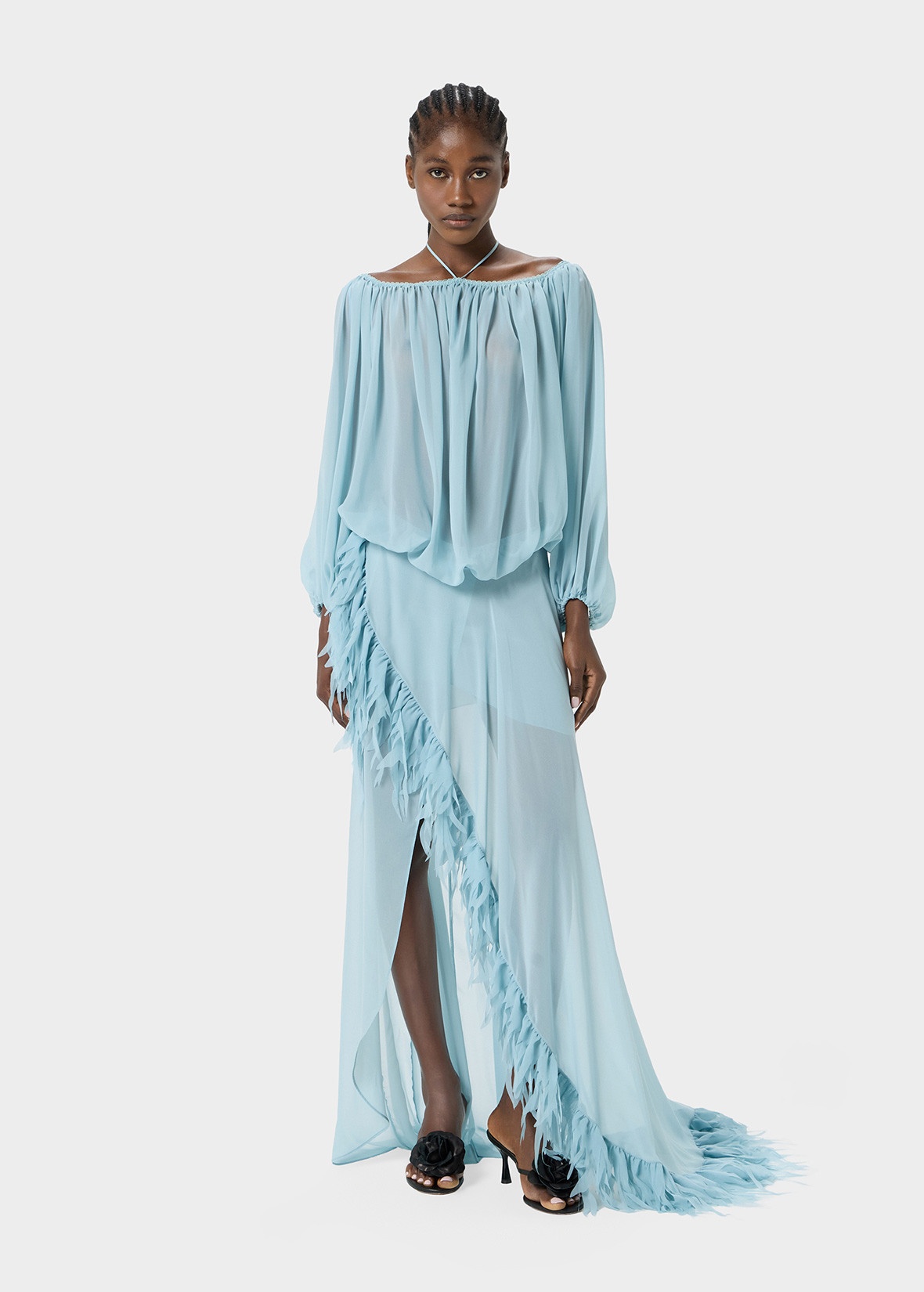 OFF-THE-SHOULDER GEORGETTE BLOUSE - 2