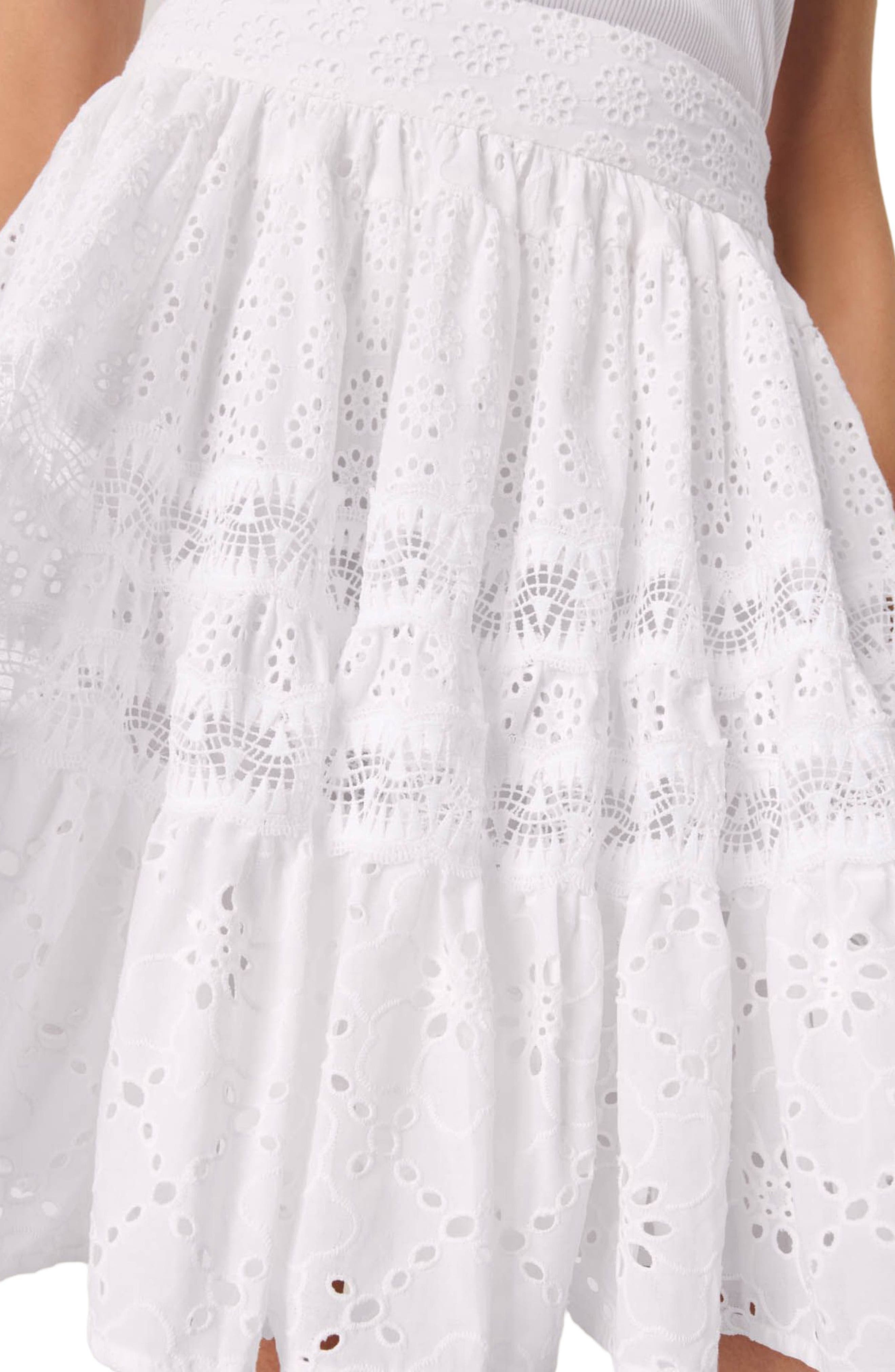 maje Short embroidered skirt in White at Nordstrom - 4