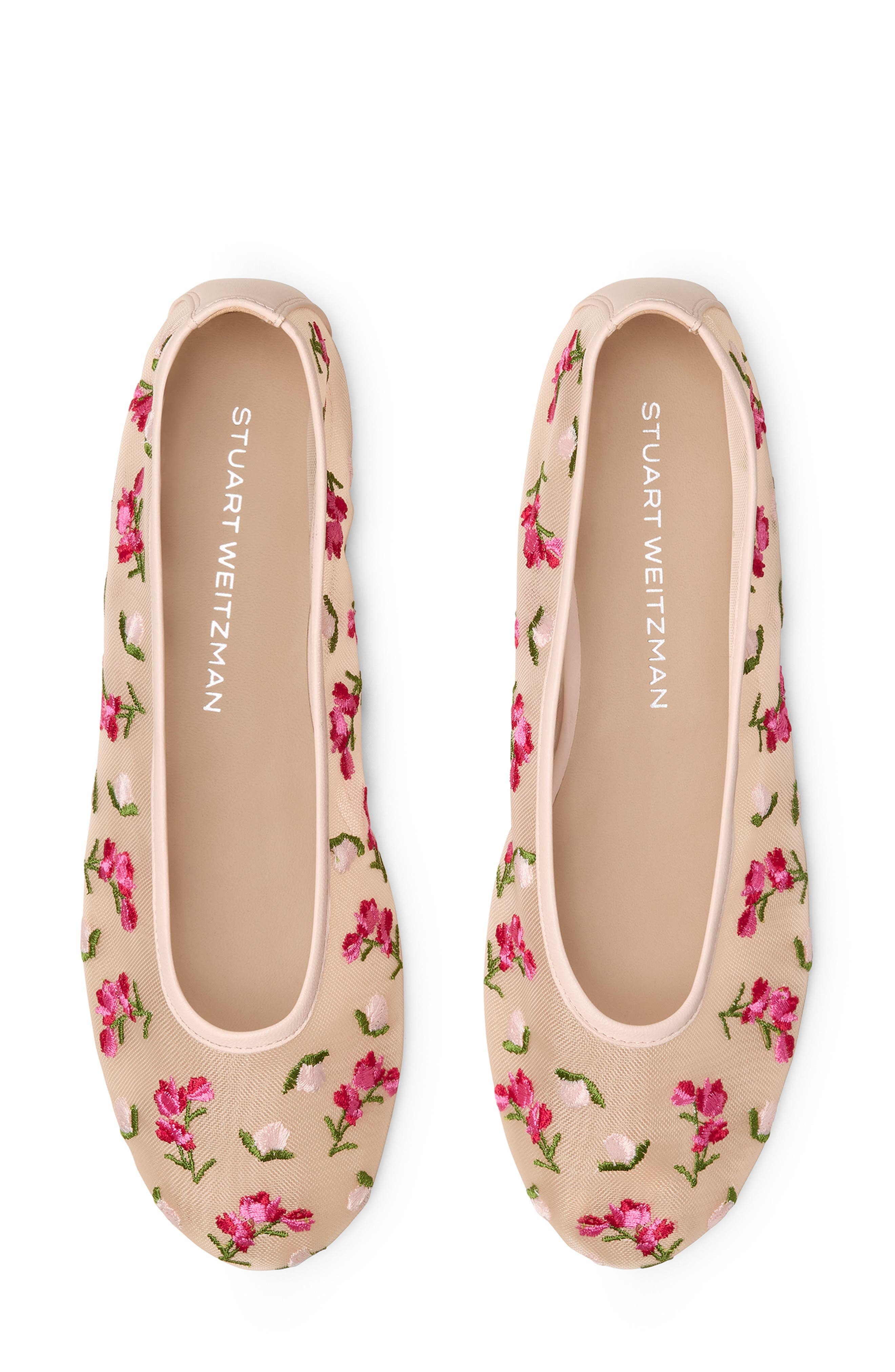 Stuart Weitzman Bareitall Flower Embroidered Ballet Flat in Rosewater Multi/Rose at Nordstrom - 4
