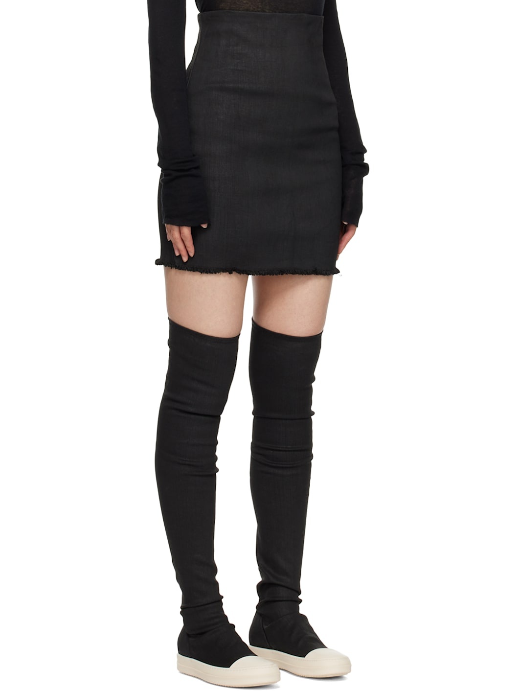 Black Porterville Dirt Denim Miniskirt - 2