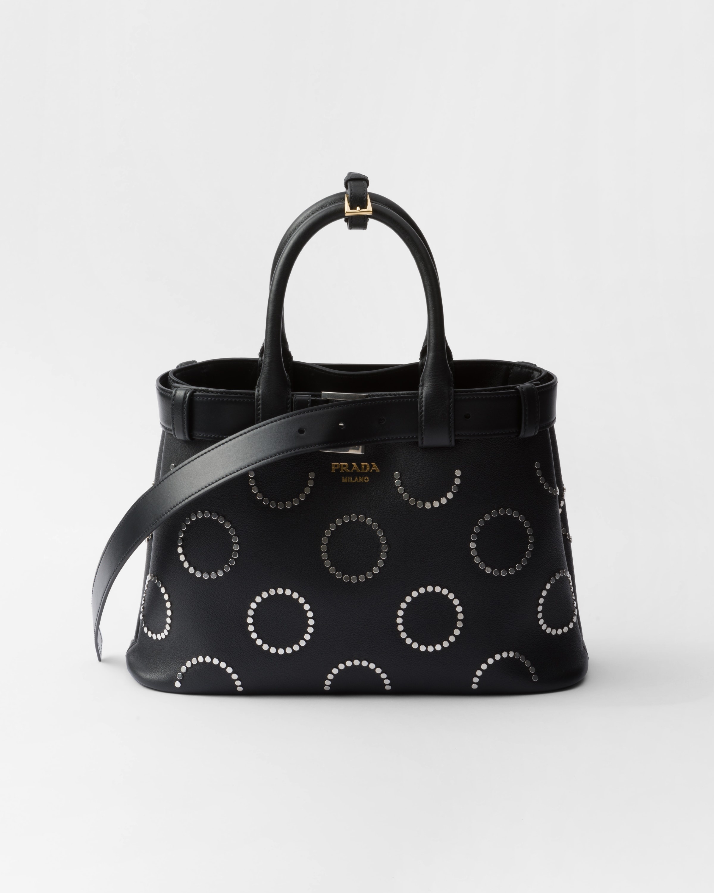 Prada Buckle medium leather bag with appliqués - 1