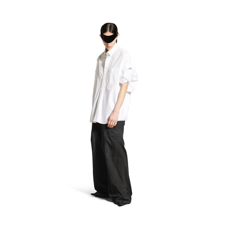 BALENCIAGA Women's Tucked Sleeve Shirt in White outlook