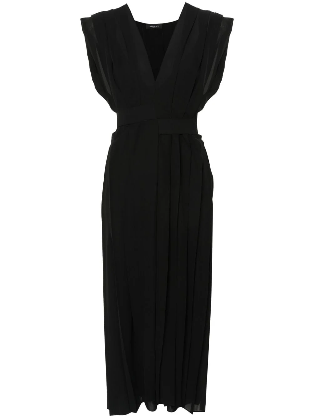 pleated crepe maxi dress - 1