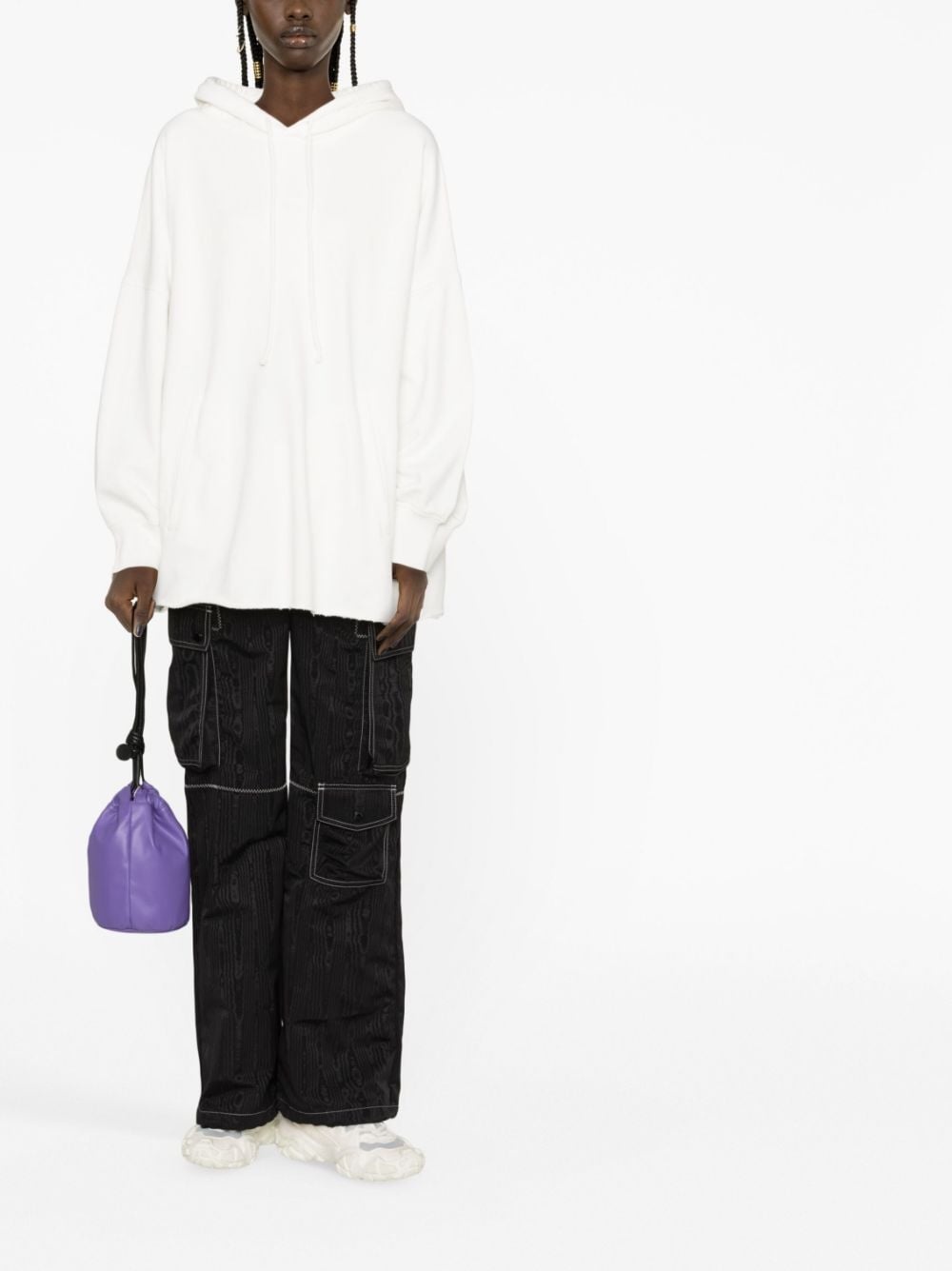 logo-print slouchy hoodie - 2