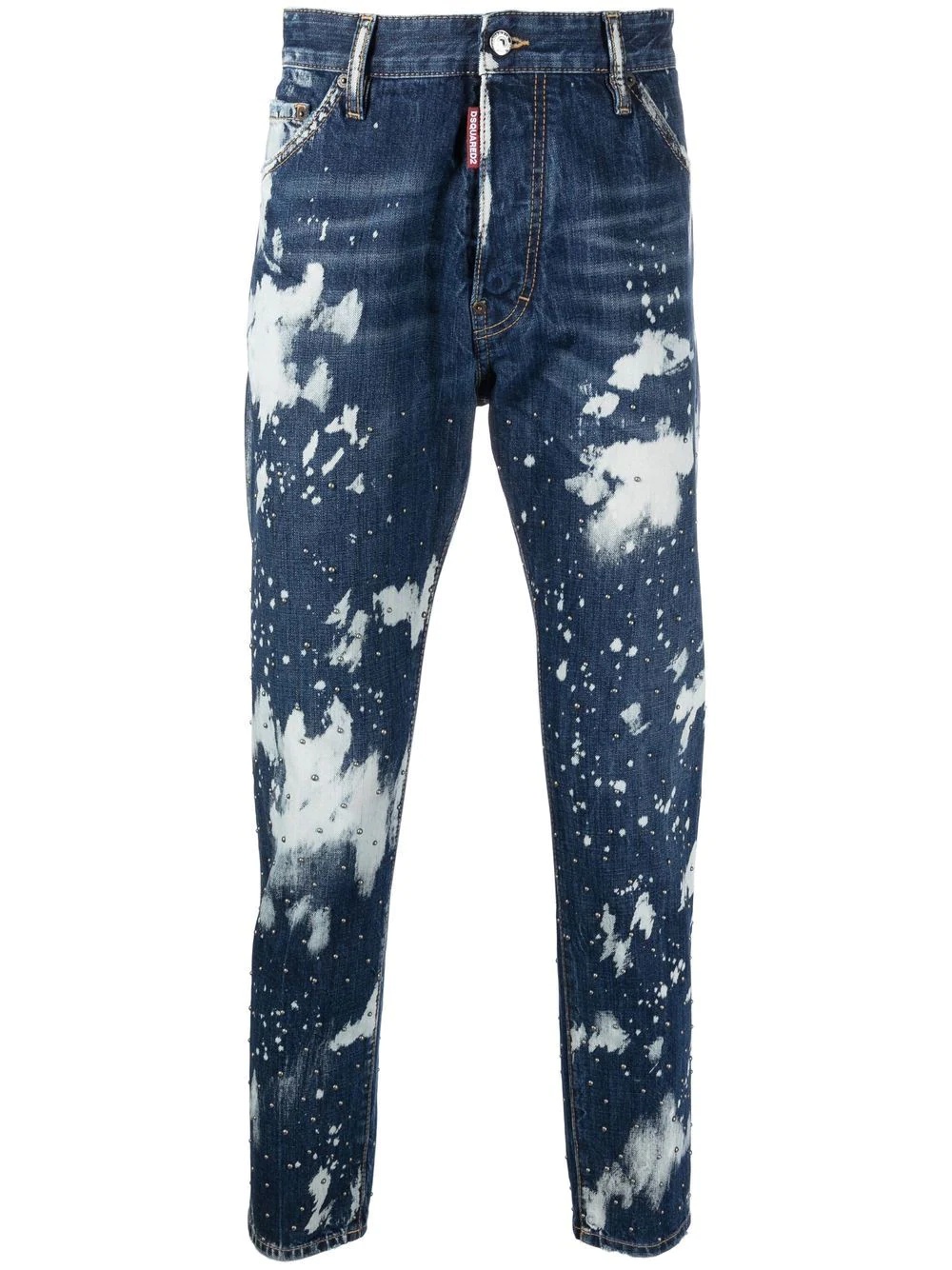 bleached tapered-leg jeans - 1