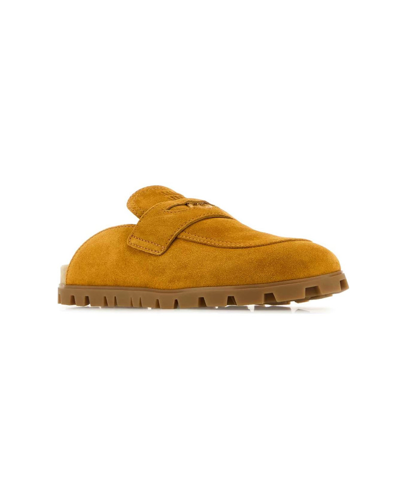 Miu Miu Mustard Suede Slippers outlook