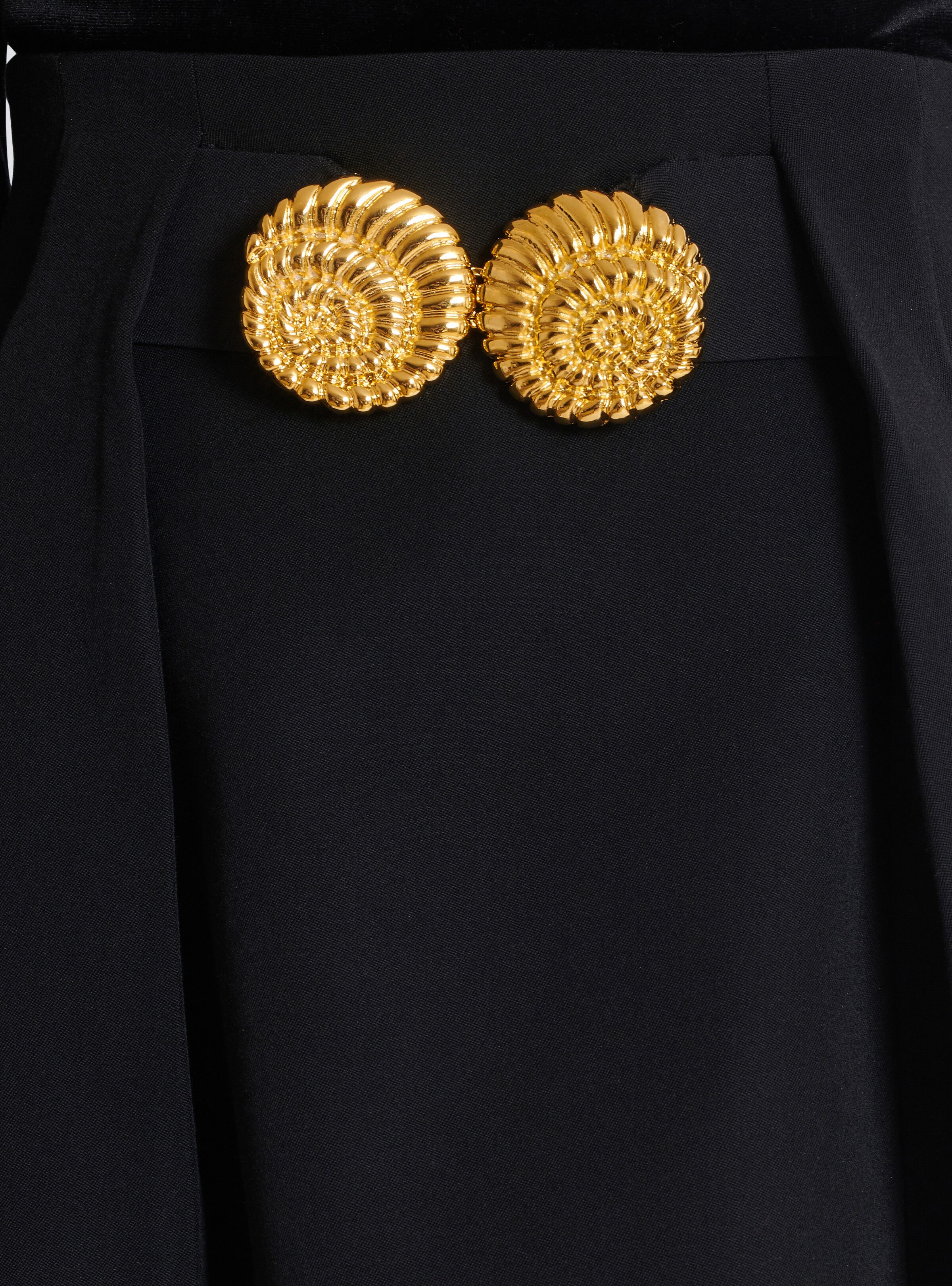 Short pleated skirt in grain de poudre - 6