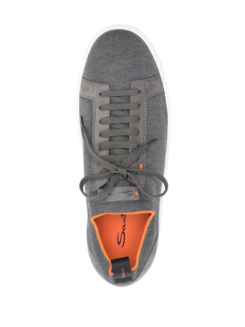 contrasting-trim detail sock sneakers - 4