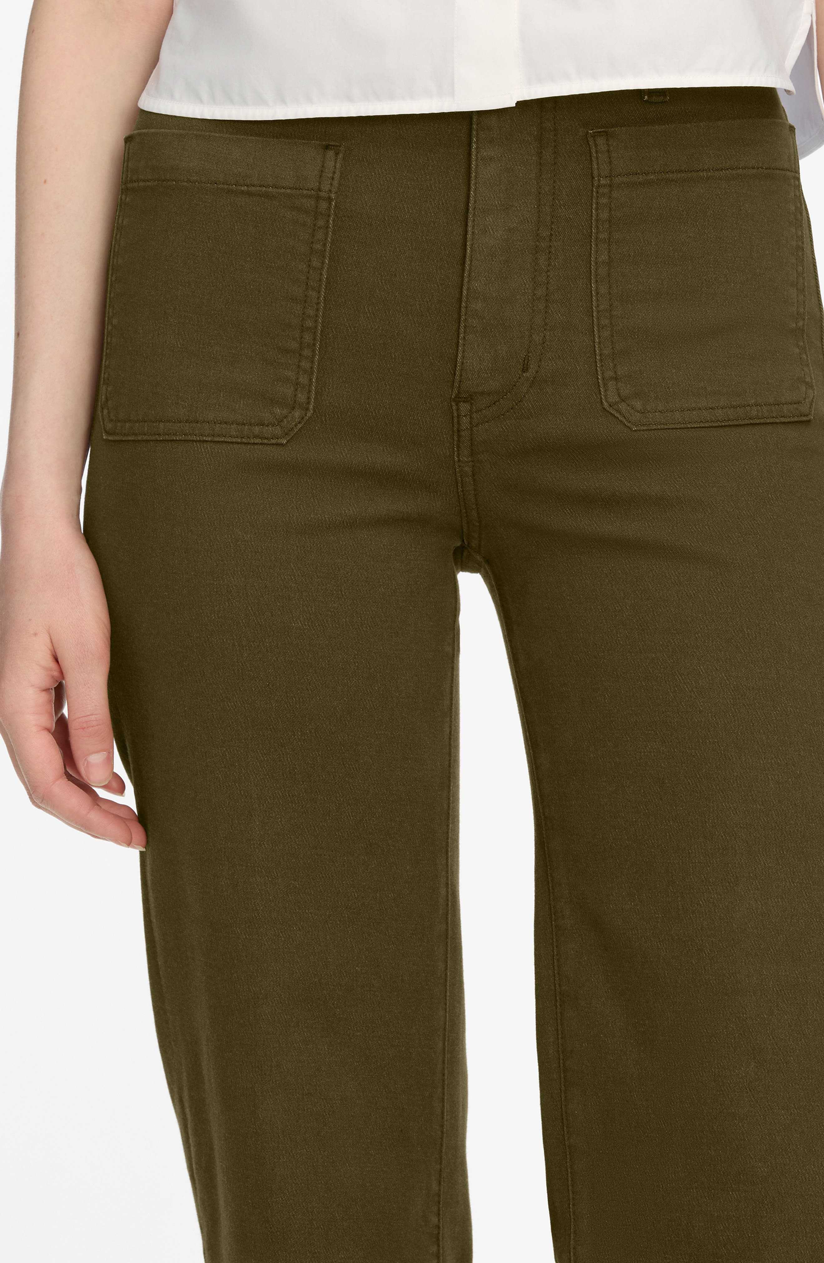 FRAME The Refined Straight Leg Pants in Tree Moss at Nordstrom - 4