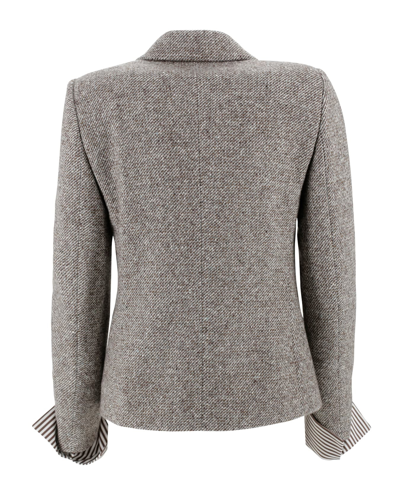 Double-breasted Blazer In Tweed - 3