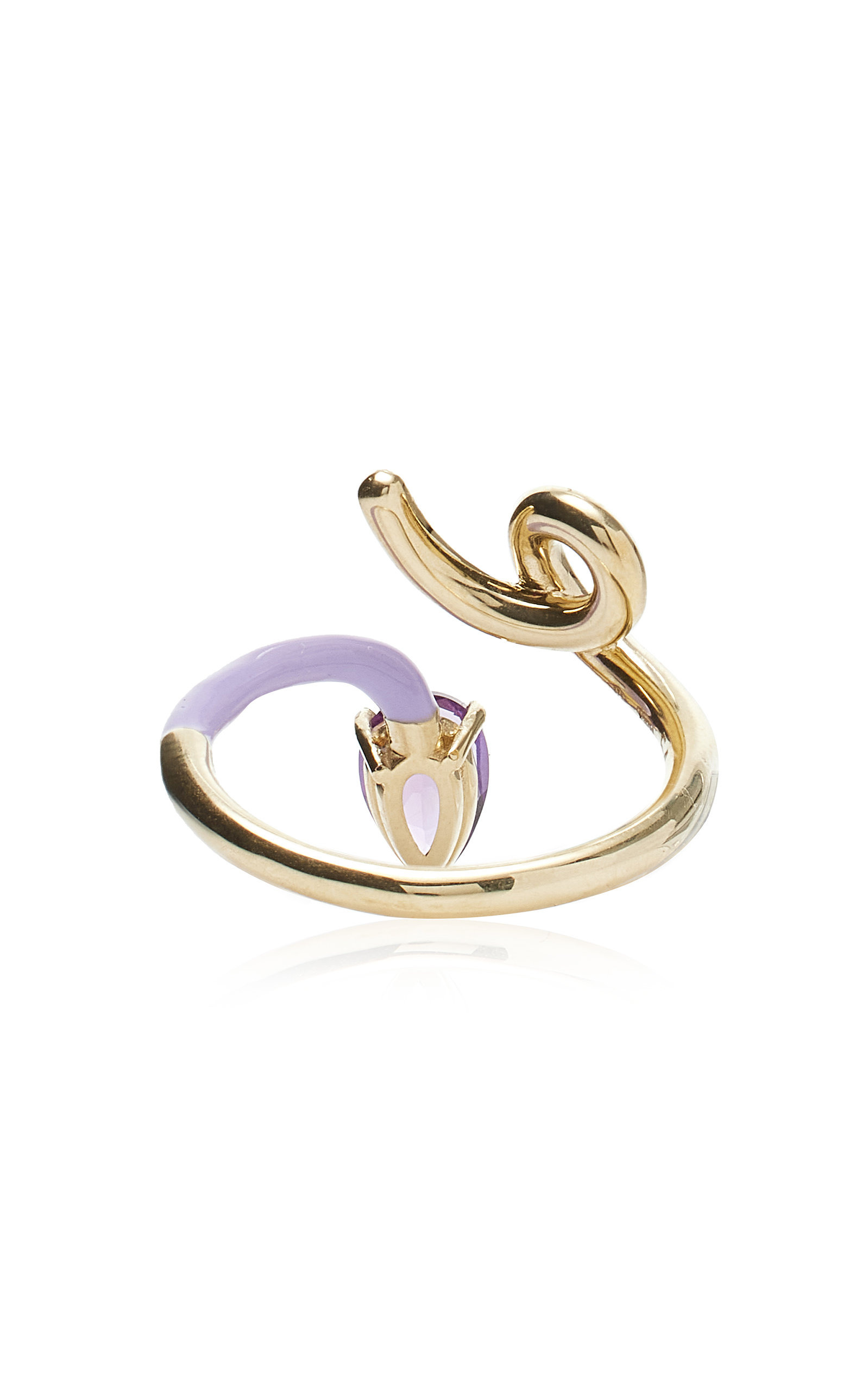 Half 9k Gold, Amethyst, And Enamel Ring purple - 5