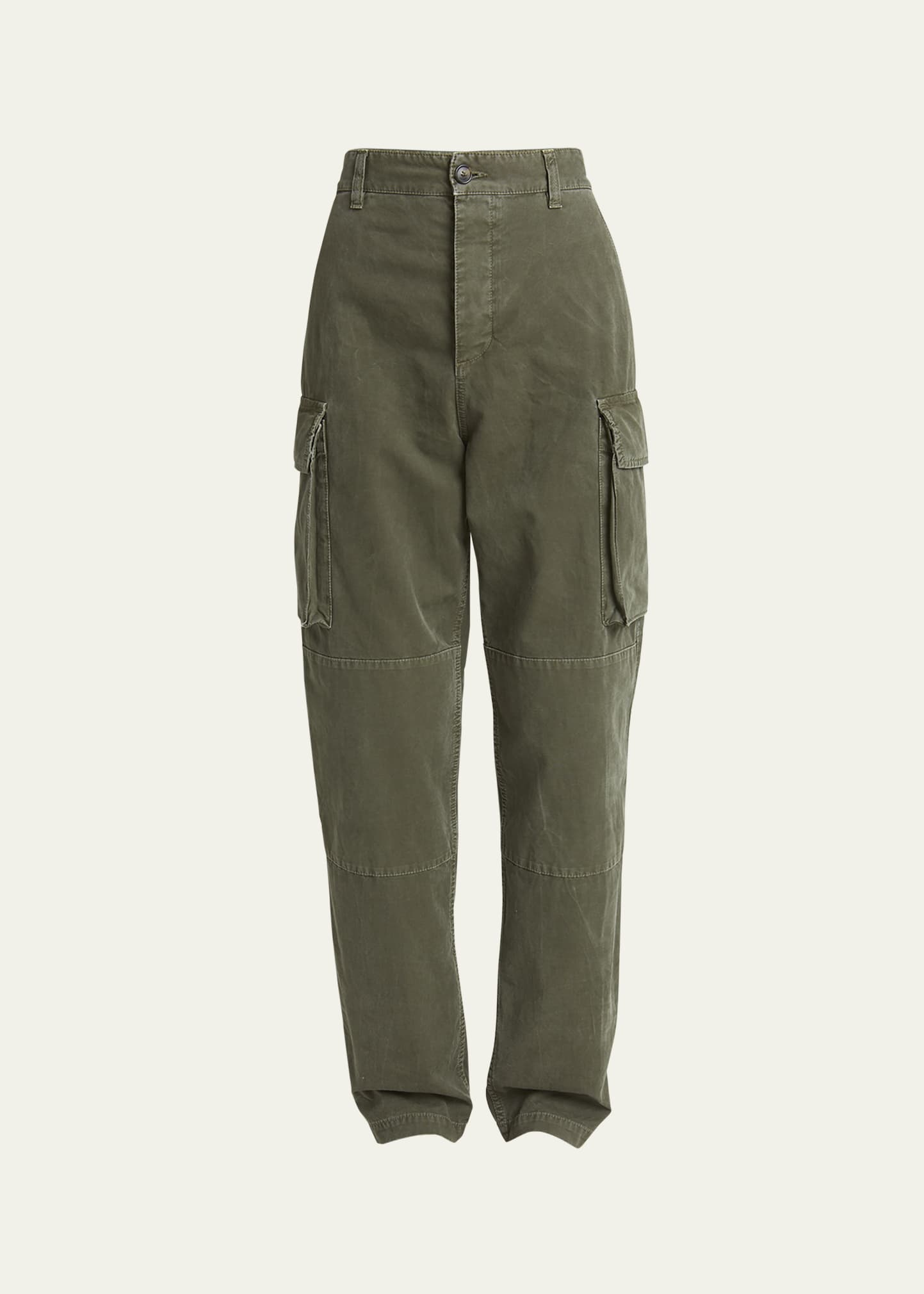 Men's Washed Canvas Cargo Trousers - 1