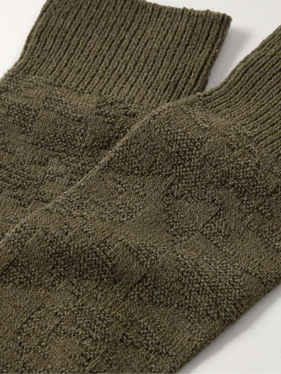 ANONYMOUSISM Quilt Jacquard-Knit Cotton-Blend Socks outlook