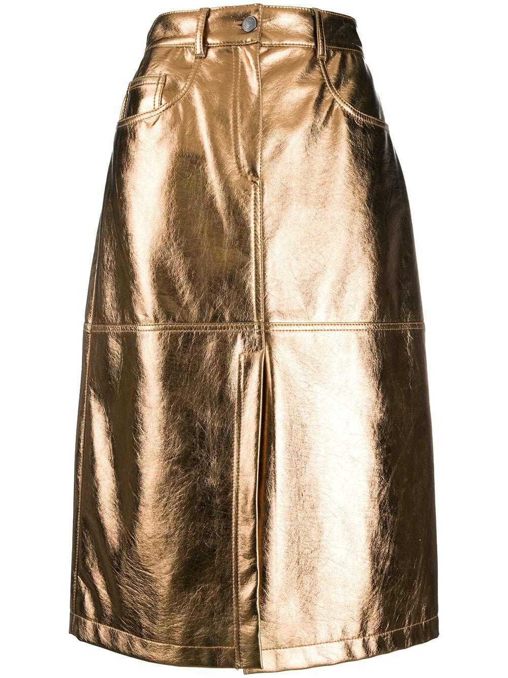 metallic knee-length skirt - 1