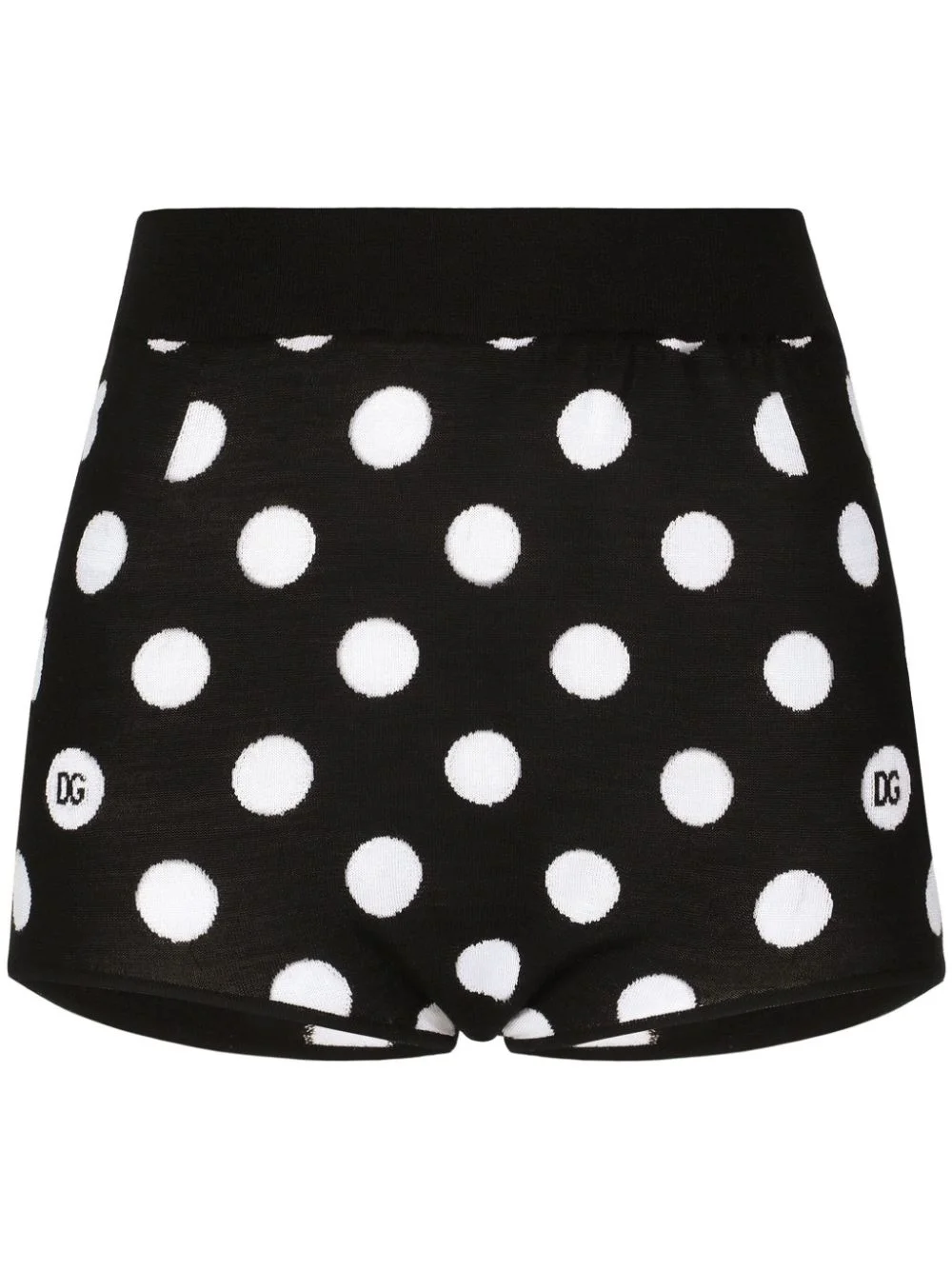 polka dot-pattern high-waisted shorts - 1