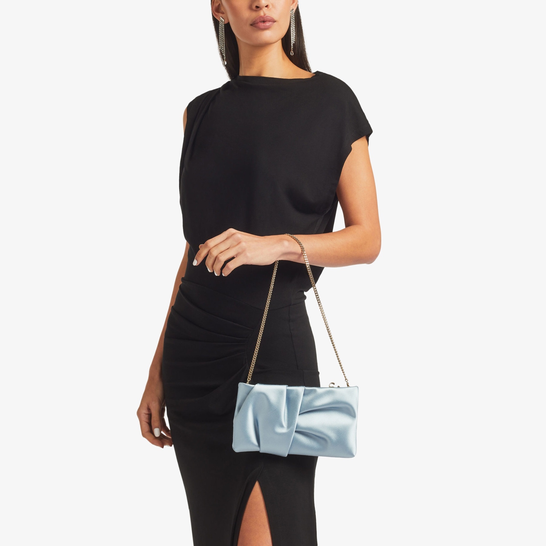 Bonny Clutch
Ice Blue Satin Clutch Bag - 2
