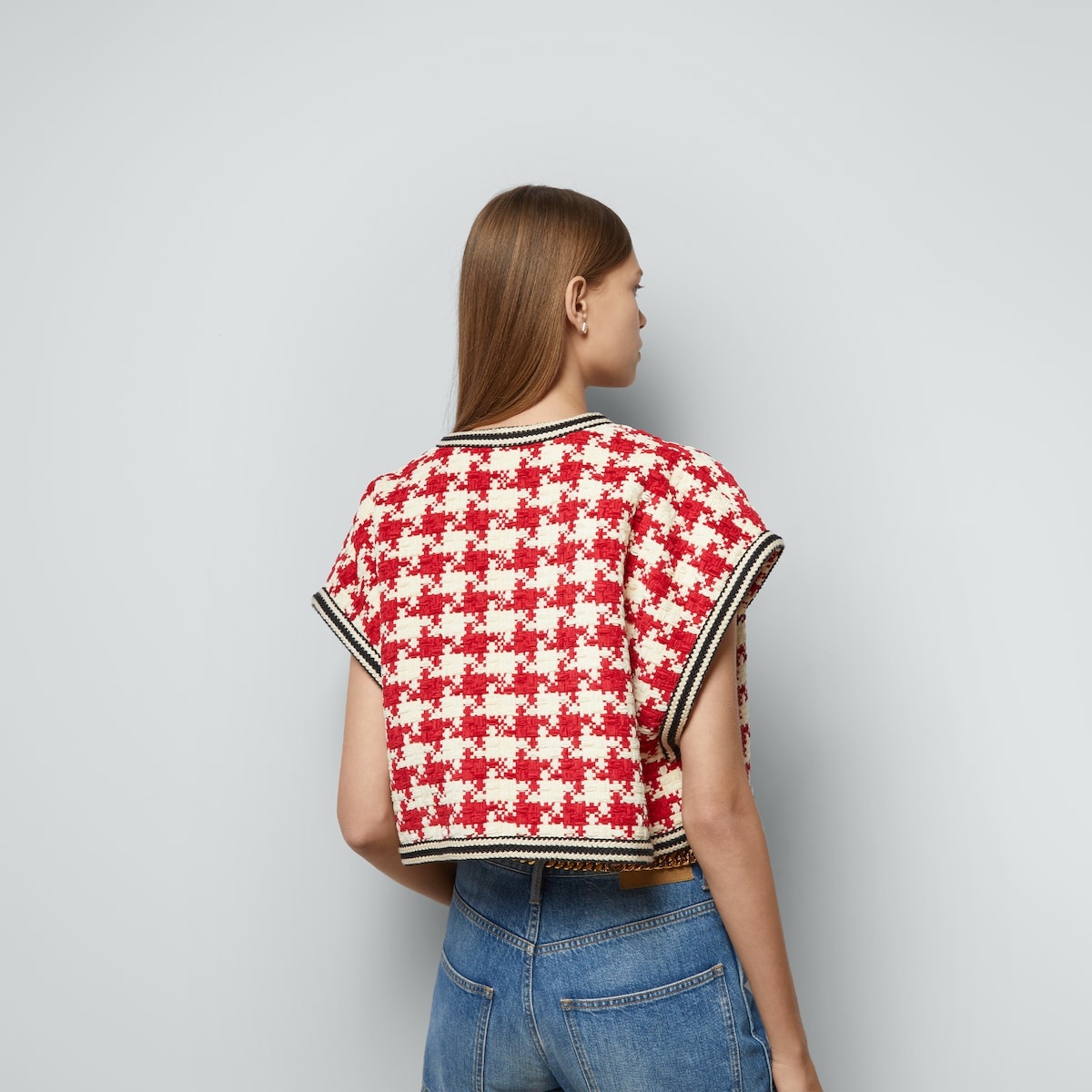 Houndstooth chenille gilet - 6