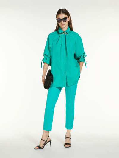 Max Mara LINCE Cotton satin slim trousers outlook