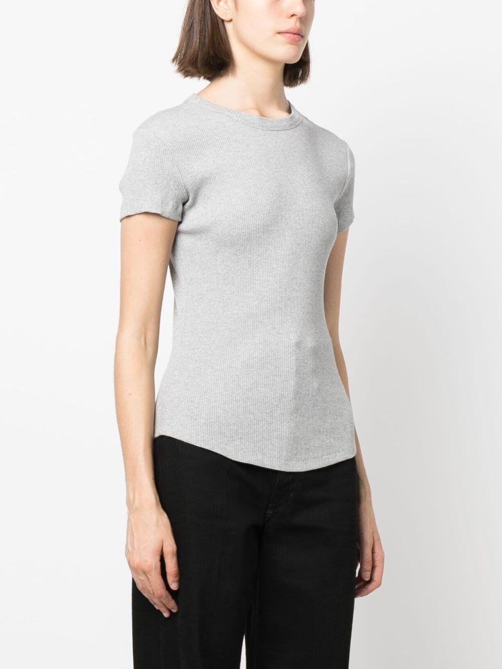 crew-neck fine ribbed T-shirt - 3