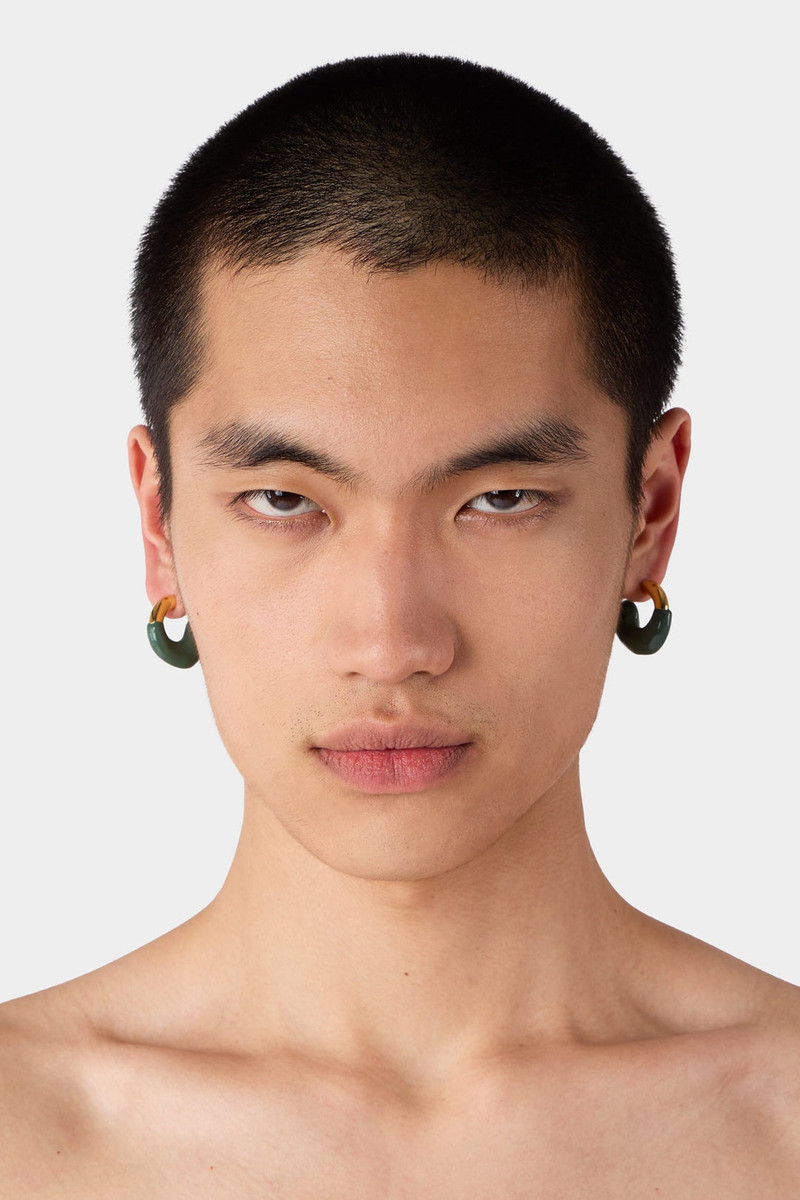 MINI RUBBERIZED EARRINGS GOLD / military green 4