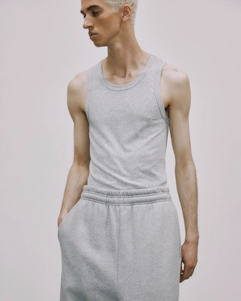 entire studios SHEER TANK GREY MARLE outlook