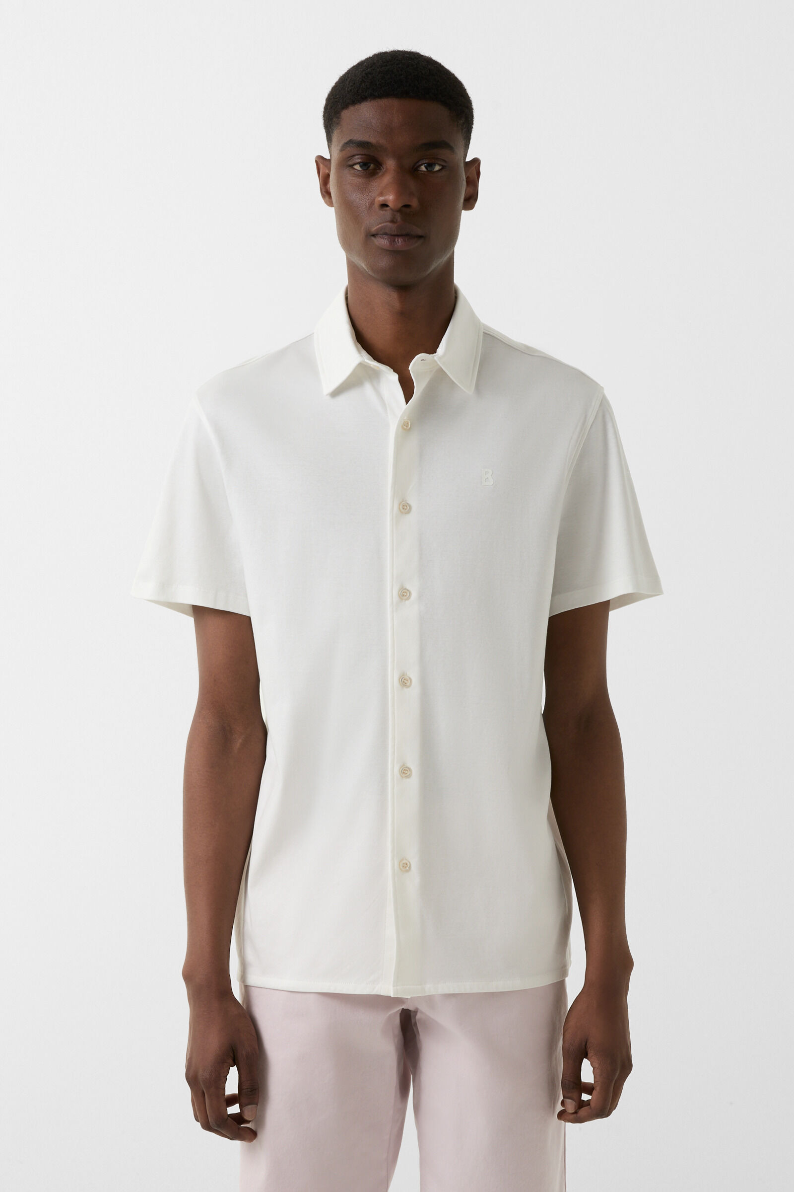 Jersey short-sleeved shirt Franz in Off-White - 2