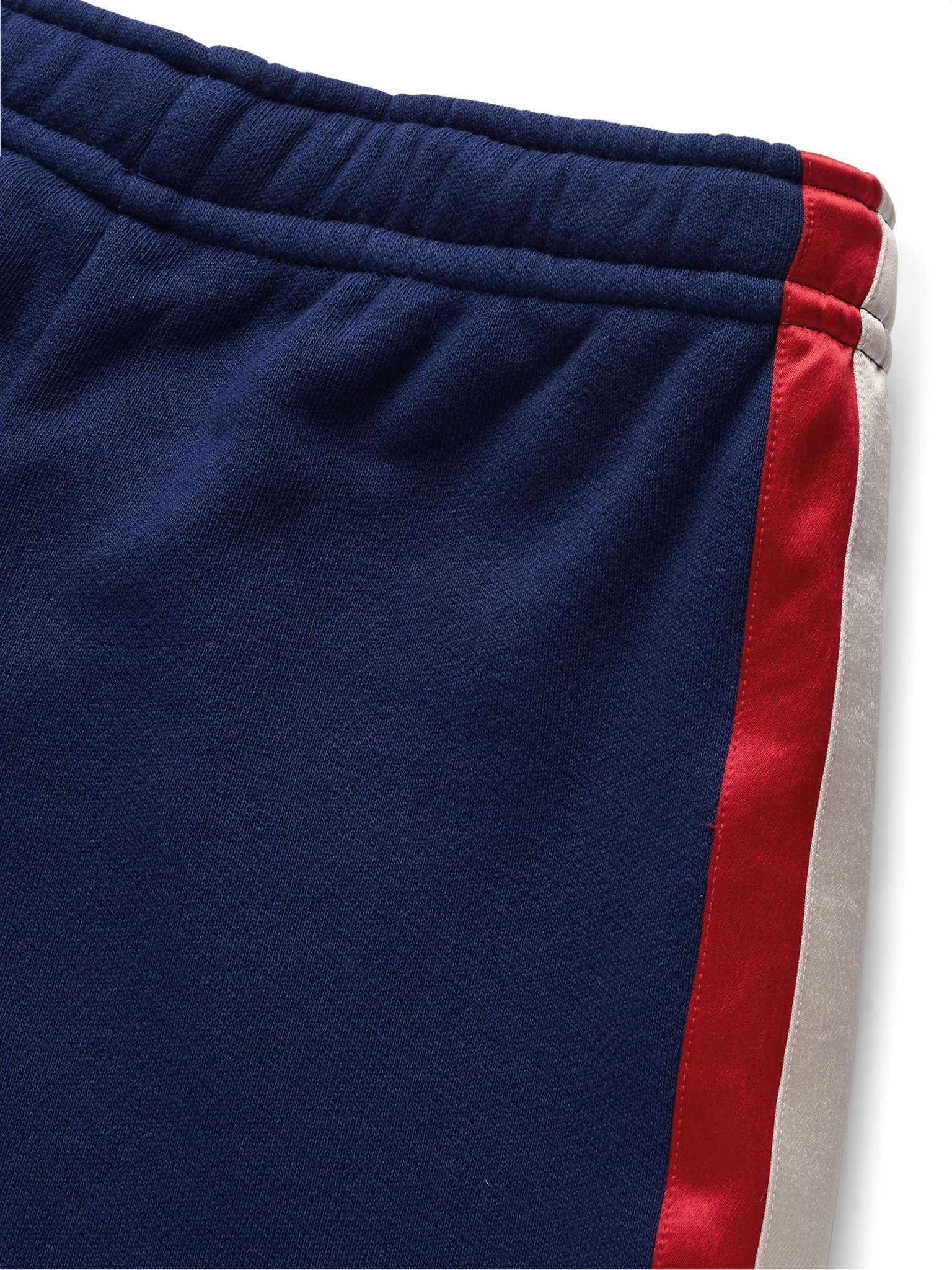 Logo-Appliquéd Satin Twill-Trimmed Loopback Cotton-Jersey Shorts - 6