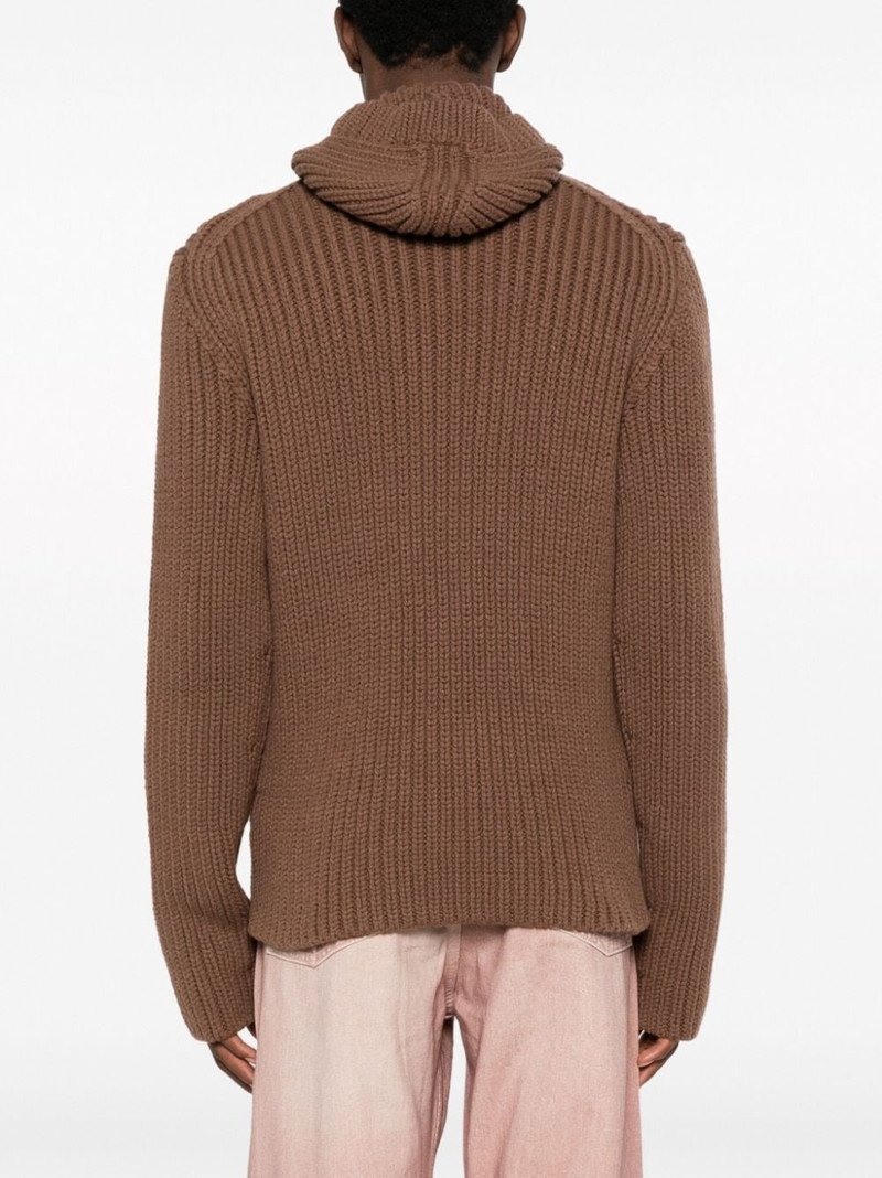 ribbed-knit hooded jumper 4
