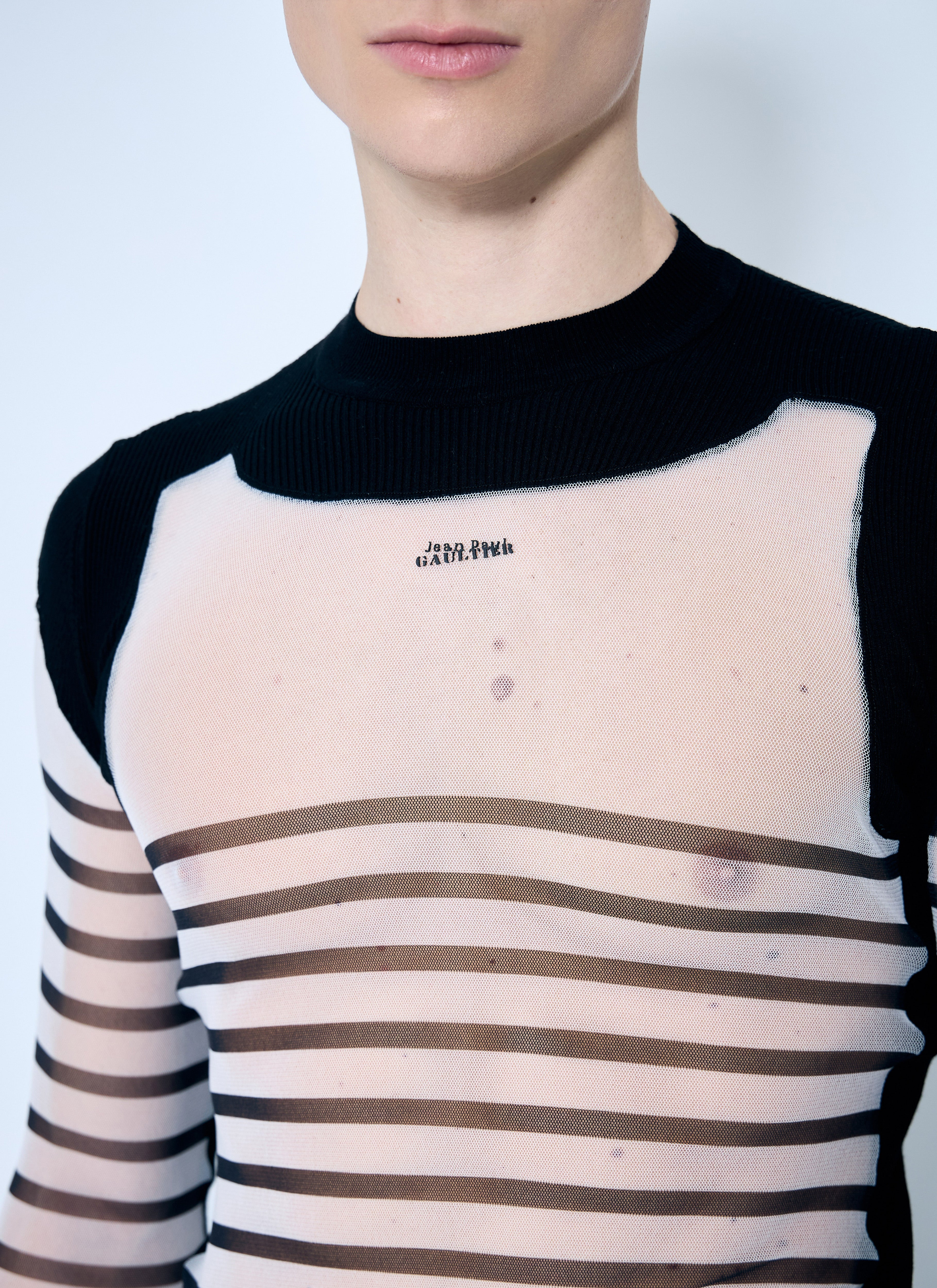 Jean Paul Gaultier Men Marniniere Mesh And Knit Top - 4
