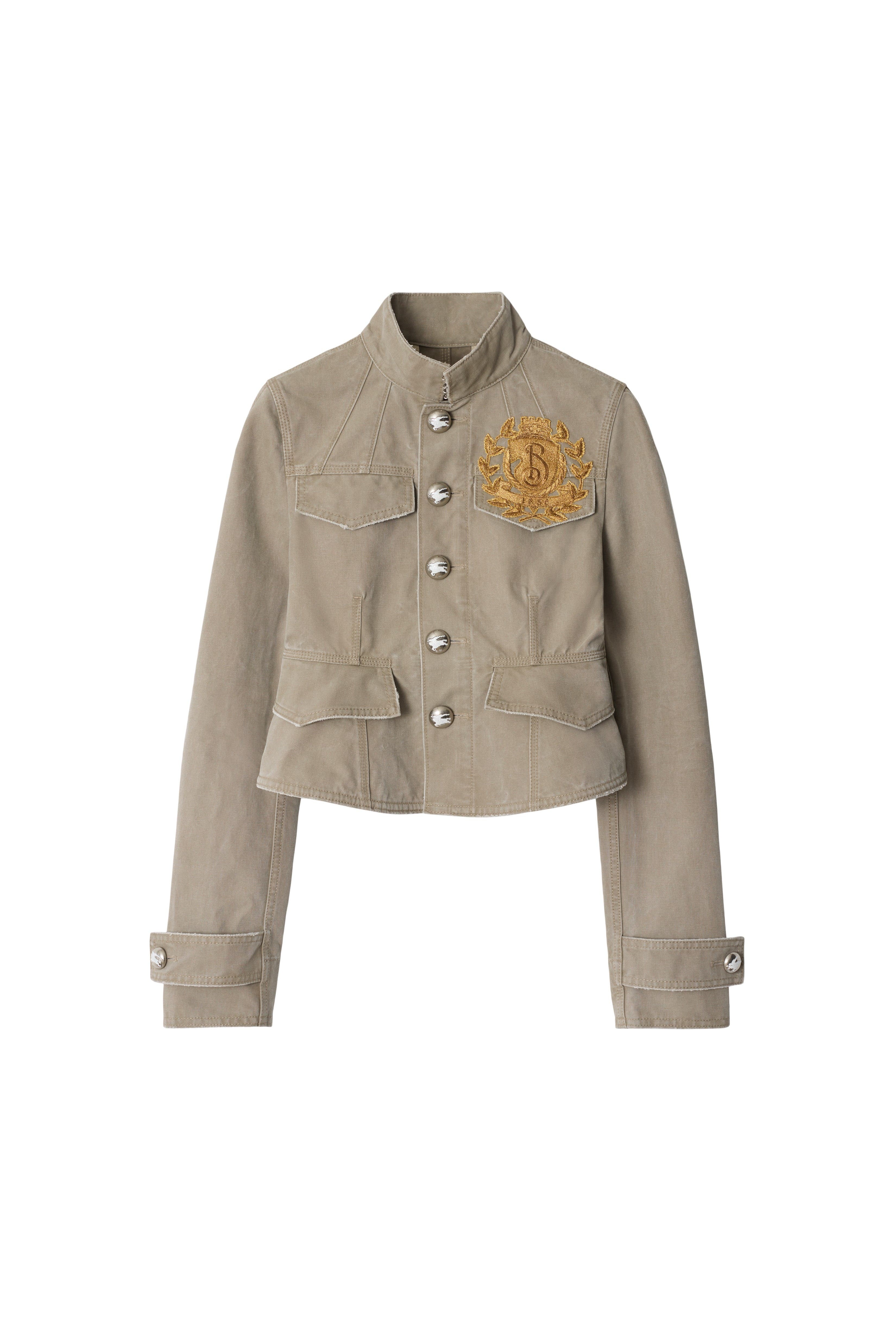 burberry B Crest Cotton Tailored Jacket in Quill at Nordstrom - 2