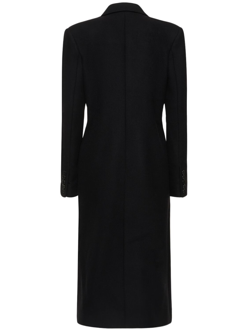 Double breasted wool blend long coat - 3