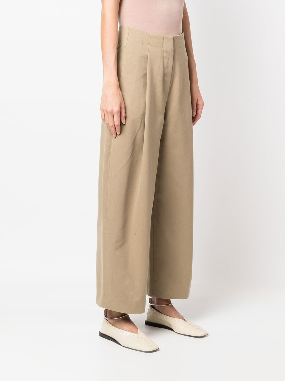 Cotton wide-leg trousers - 4